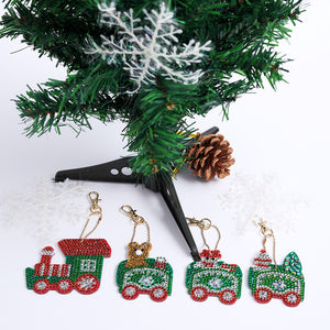 Christmas Train (4pcs) - DIY Diamond Painting Keychain