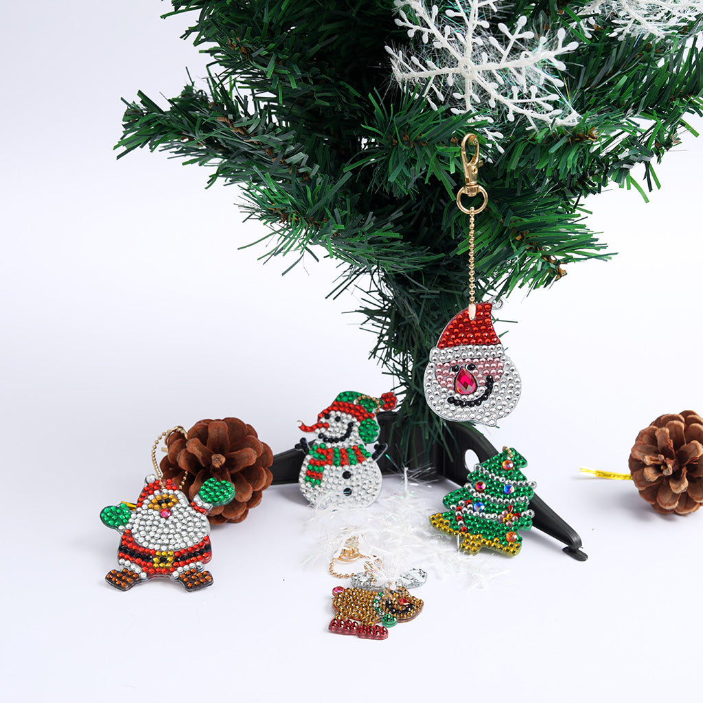 Happy Christmas (5pcs) - DIY Diamond Painting Keychain