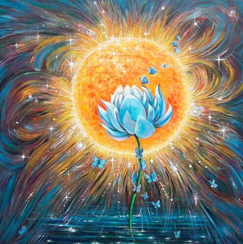 Image of Lotus and a Sun - DIY Diamond Painting