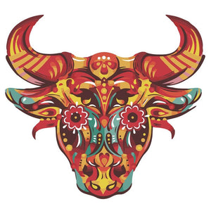 Floral Bull - DIY Painting By Numbers