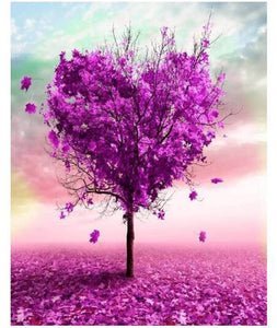 Purple Heart Tree - DIY Painting By Numbers