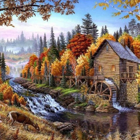 River Landscape - DIY Painting By Numbers