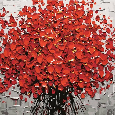 Image of Red Bouquet -  DIY Painting By Numbers
