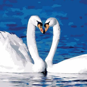 White Swans- DIY Painting By Numbers