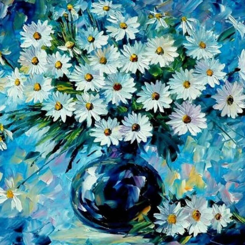 Image of White Flower in a Vase - DIY Painting By Numbers
