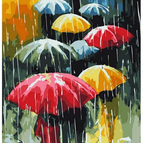 Image of Walking in the Rain - DIY Painting By Numbers