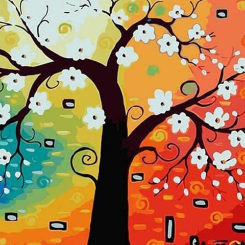 Image of Abstract Tree- DIY Painting By Numbers