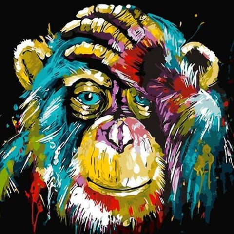 Image of Abstract Monkey- DIY Painting By Numbers