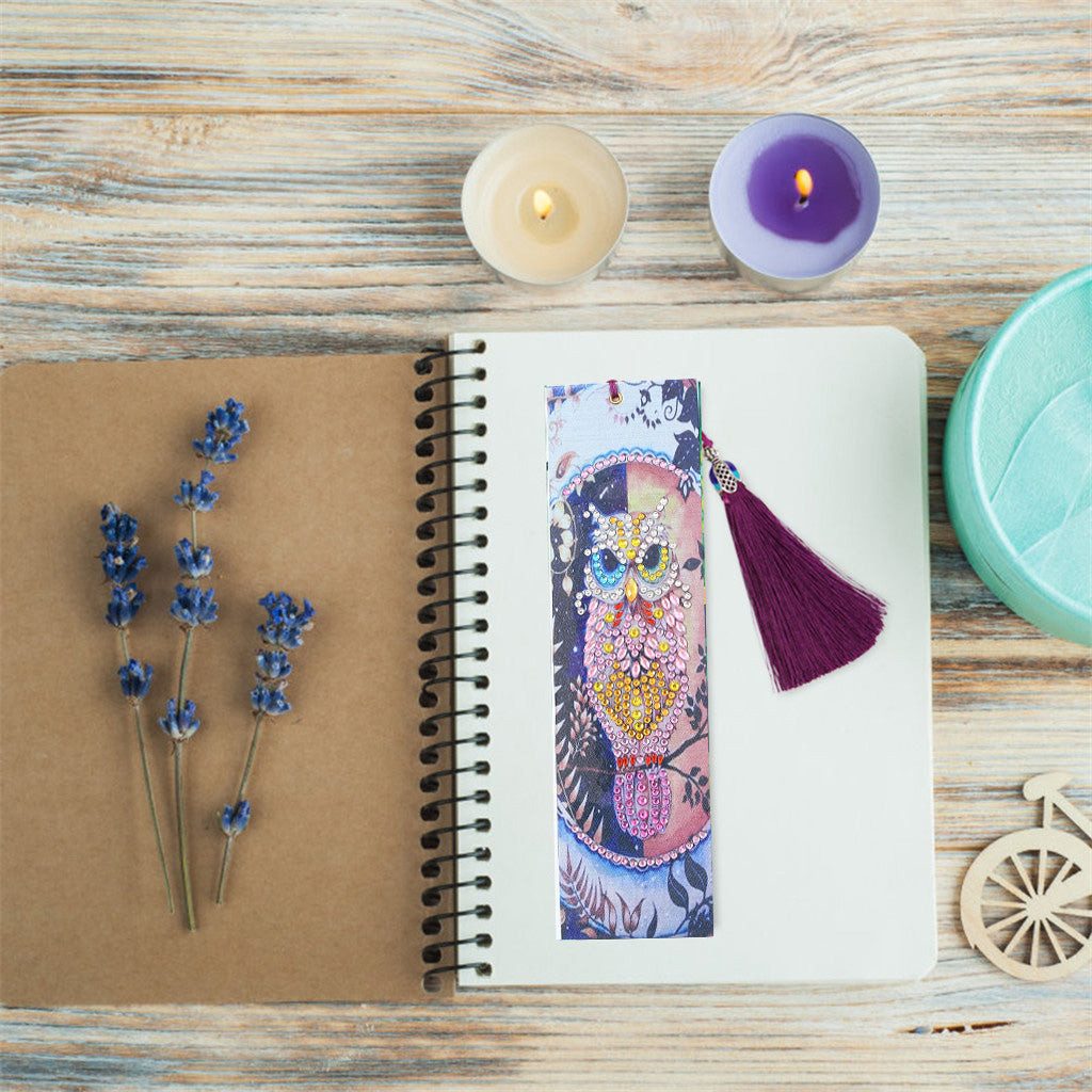 Pink Owl - Diamond Painting Bookmark