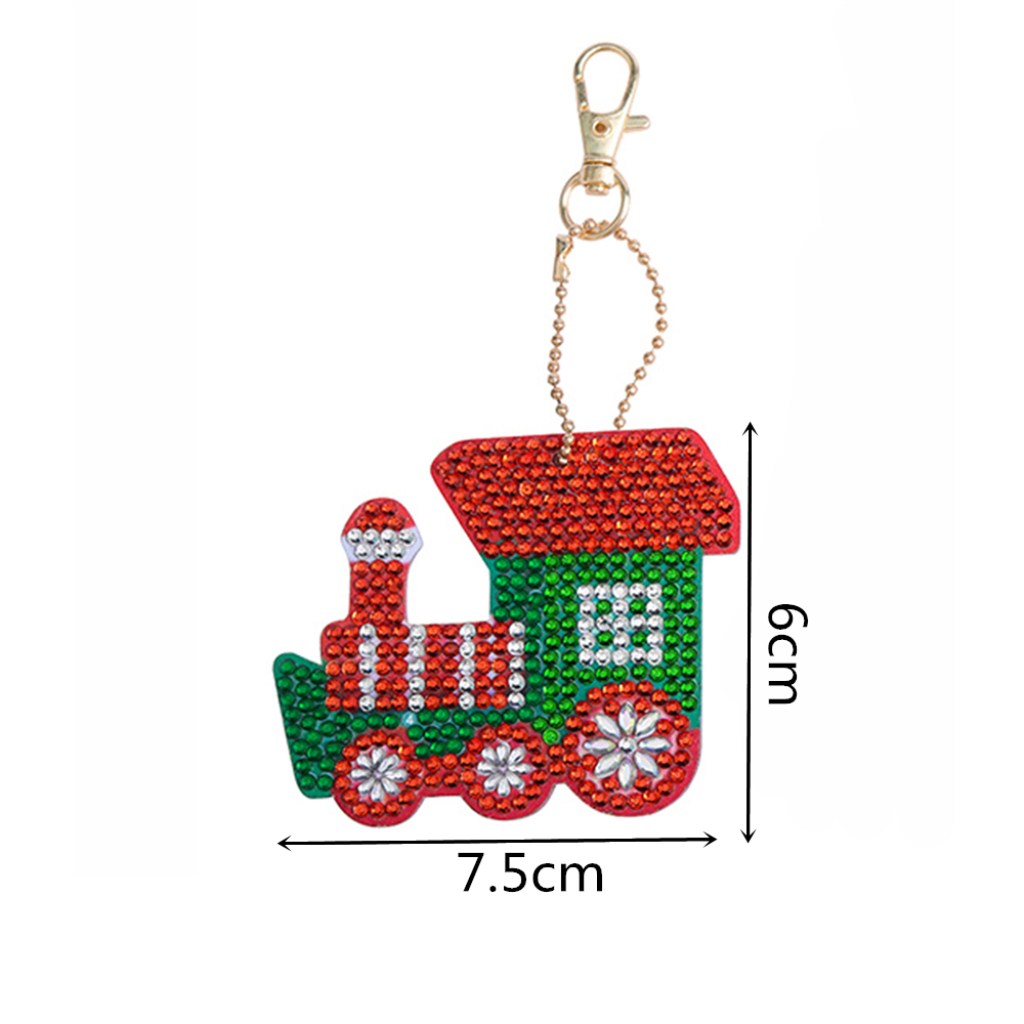 Christmas Train (4pcs) - DIY Diamond Painting Keychain