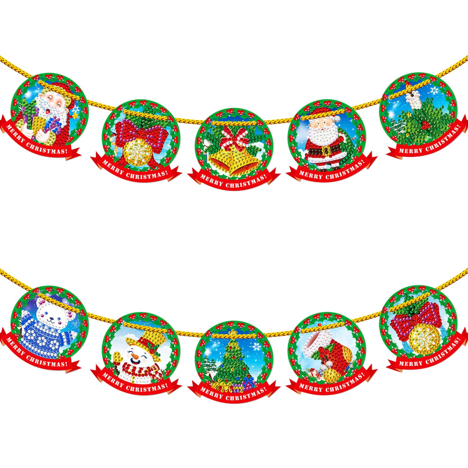 Christmas Round Set - DIY Diamond Painting Hanging Decoration