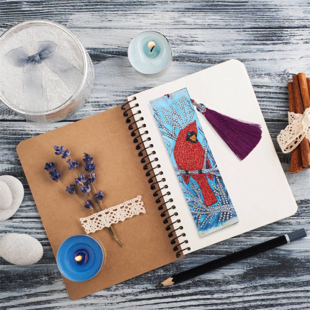 Cardinal Bird - Diamond Painting Bookmark