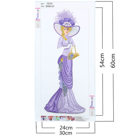 Image of Lady in light purple dress- Special shaped drills