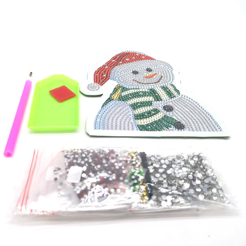 Image of Happy Snowman - DIY Diamond Painting Luggage Tag