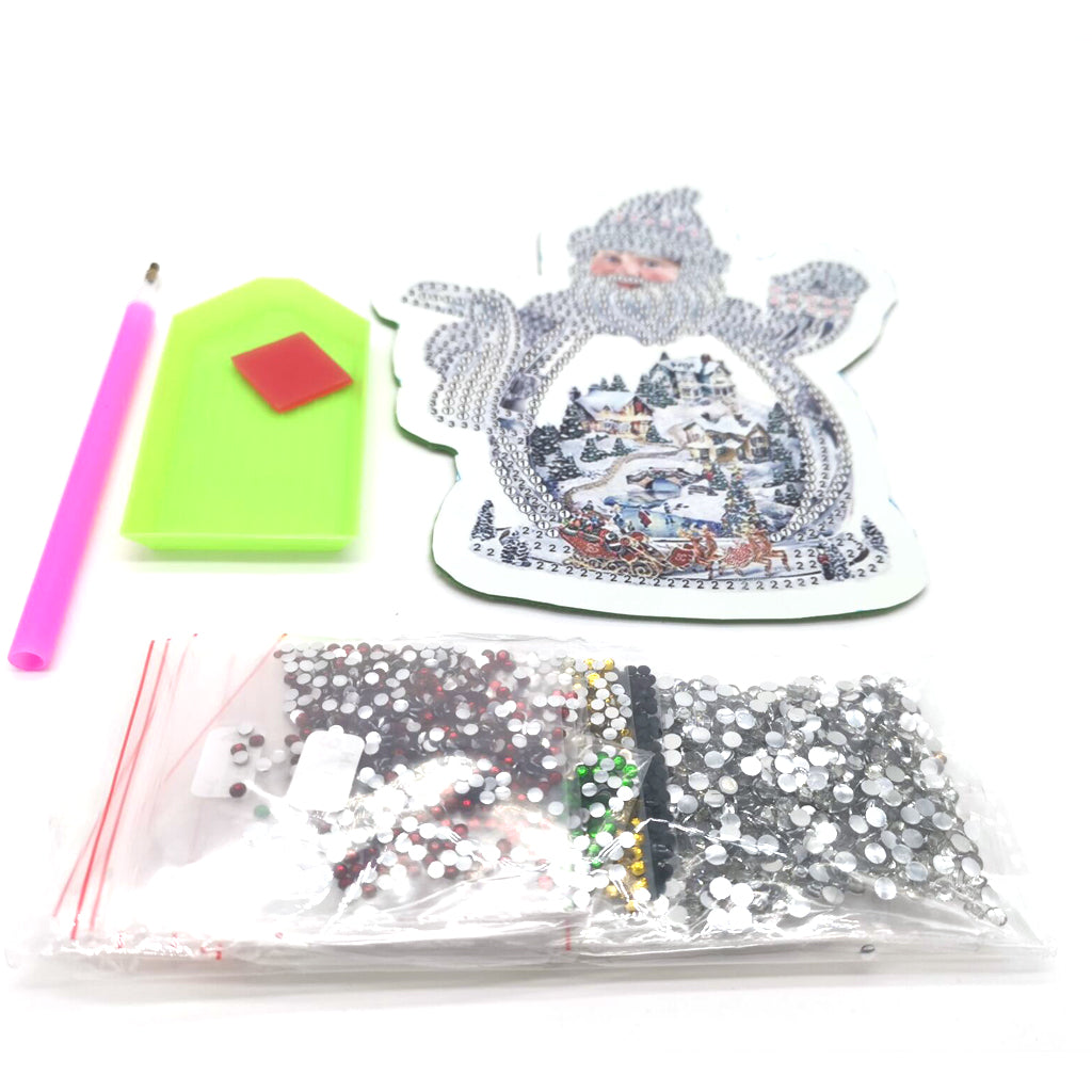 White Santa Clause - DIY Diamond Painting Luggage Tag