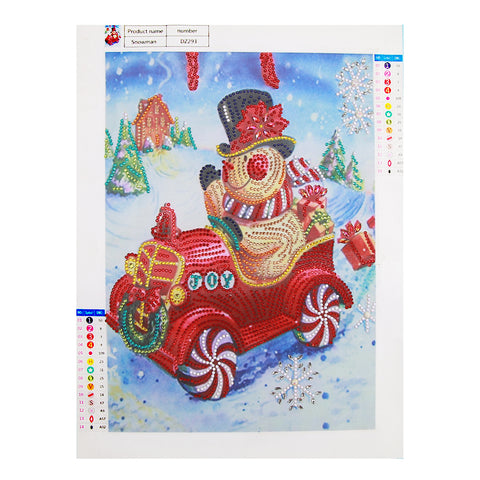 Image of Snowman in a Car - DIY Special Diamond Painting