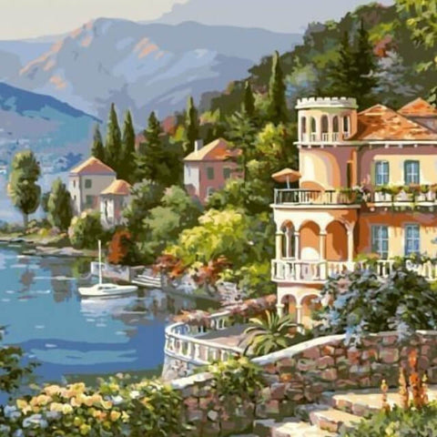Image of Lake Town - DIY Painting By Numbers
