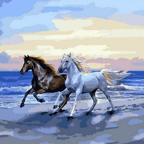 Image of Horses Running - DYI Painting By Numbers