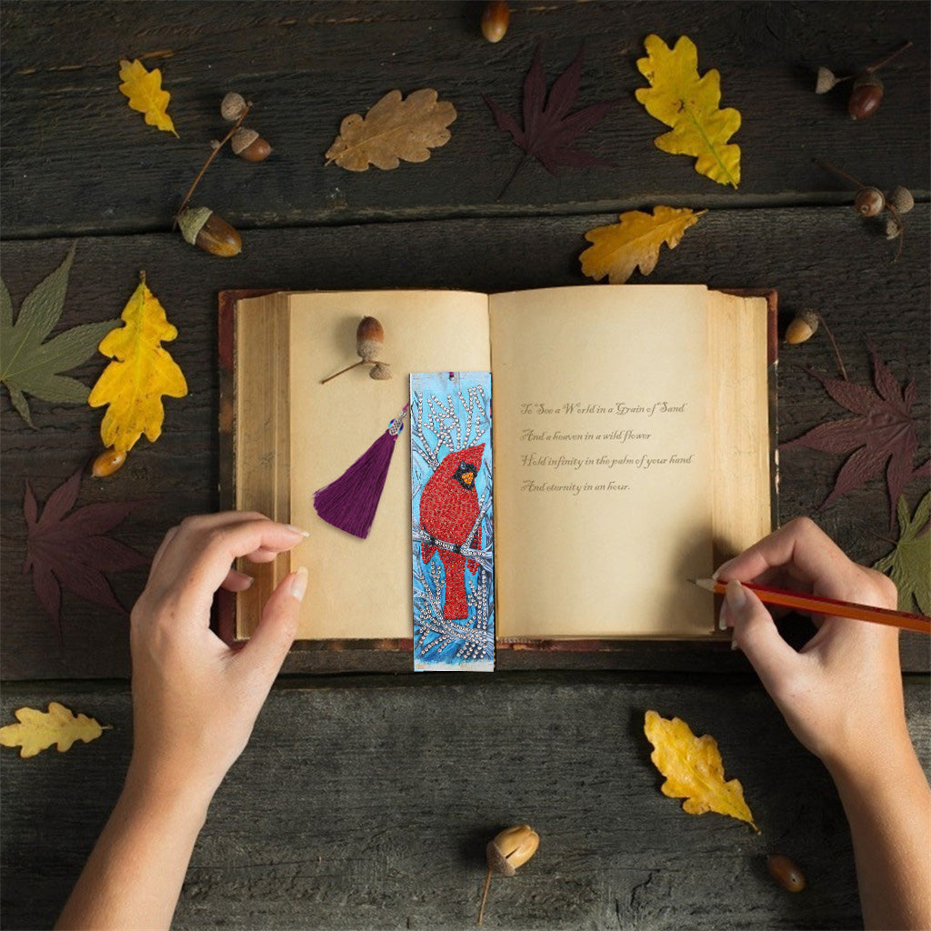 Cardinal Bird - Diamond Painting Bookmark
