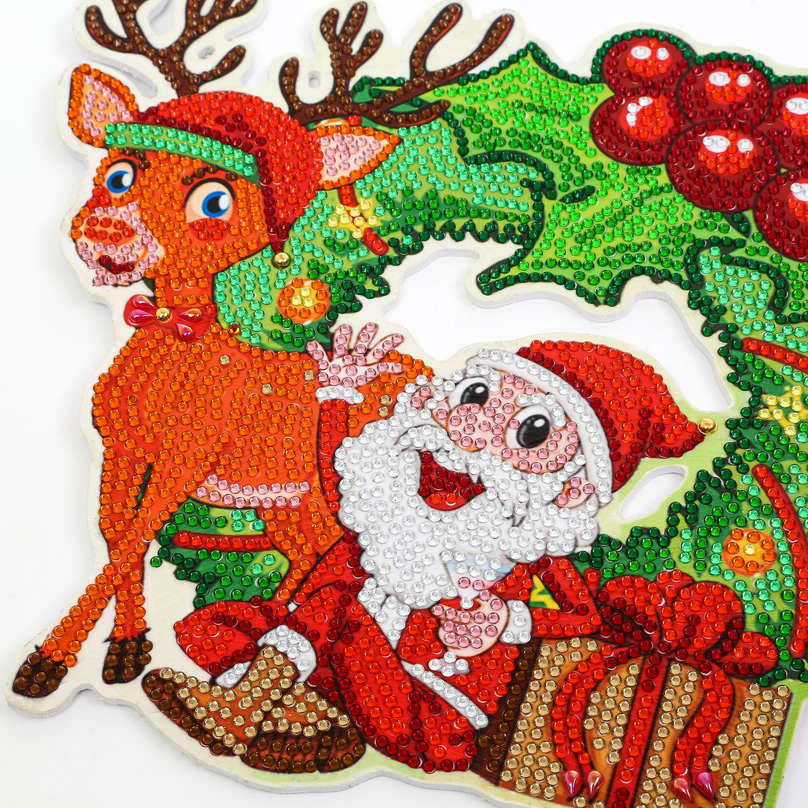 Santa and Deer - Diamond Painting Ornament