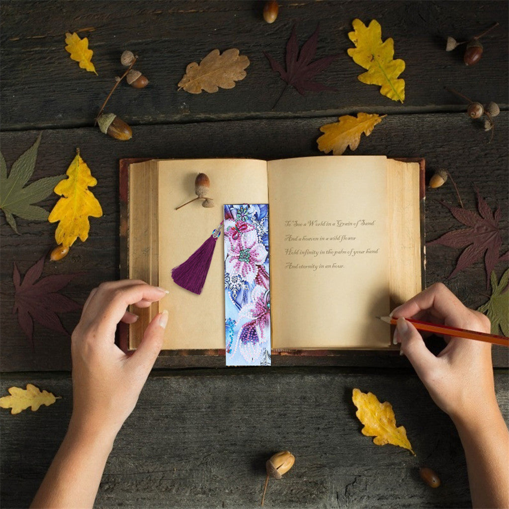 Pink Flower - Diamond Painting Bookmark