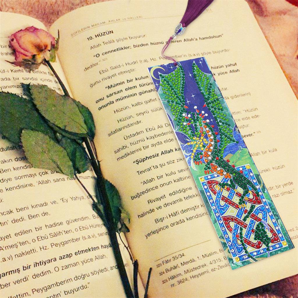 Green Dragon - Diamond Painting Bookmark