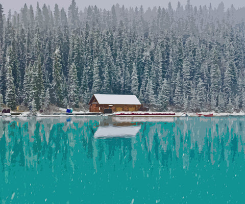 Image of Winter by the Lake - DIY Diamond Painting