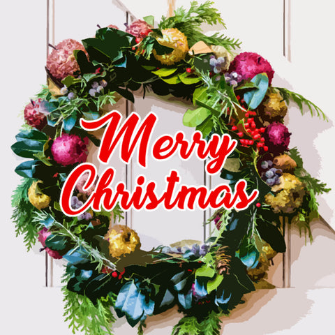 Image of Merry Christmas Wreath - DIY Diamond Painting