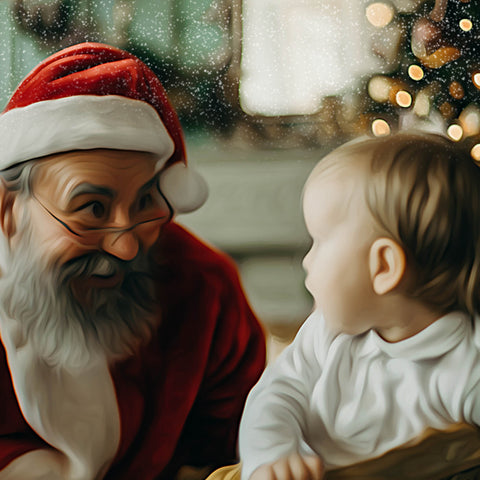 Image of Santa and a Baby - DIY Diamond Painting
