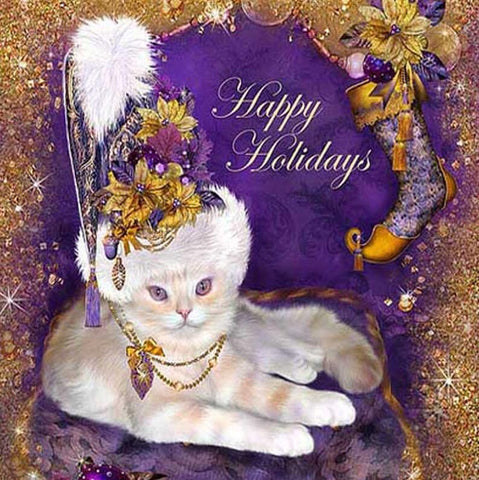 Image of Happy Holidays by Cat - DIY Diamond Painting