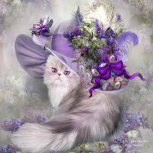 Fancy Cat in Lavender - DIY Diamond Painting