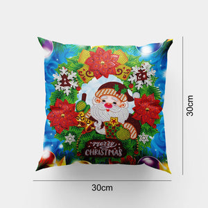Santa Wreath - DIY Diamond Painting Pillow Case