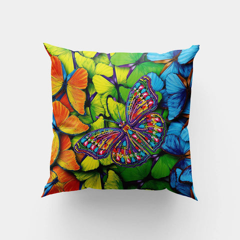 Image of Butterfly - DIY Diamond Painting Pillow Case