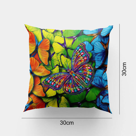 Image of Butterfly - DIY Diamond Painting Pillow Case