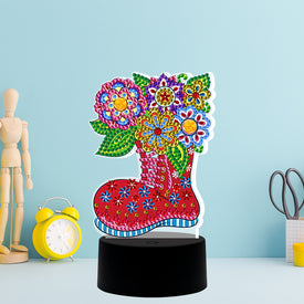 Flowered Boots - DIY Diamond Painting Table Decoration