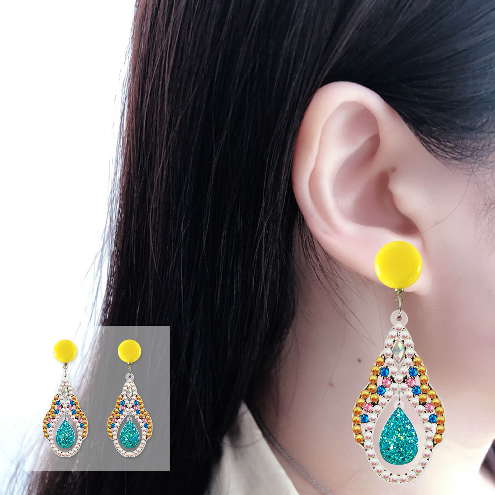 Peacock - DIY Diamond Earrings