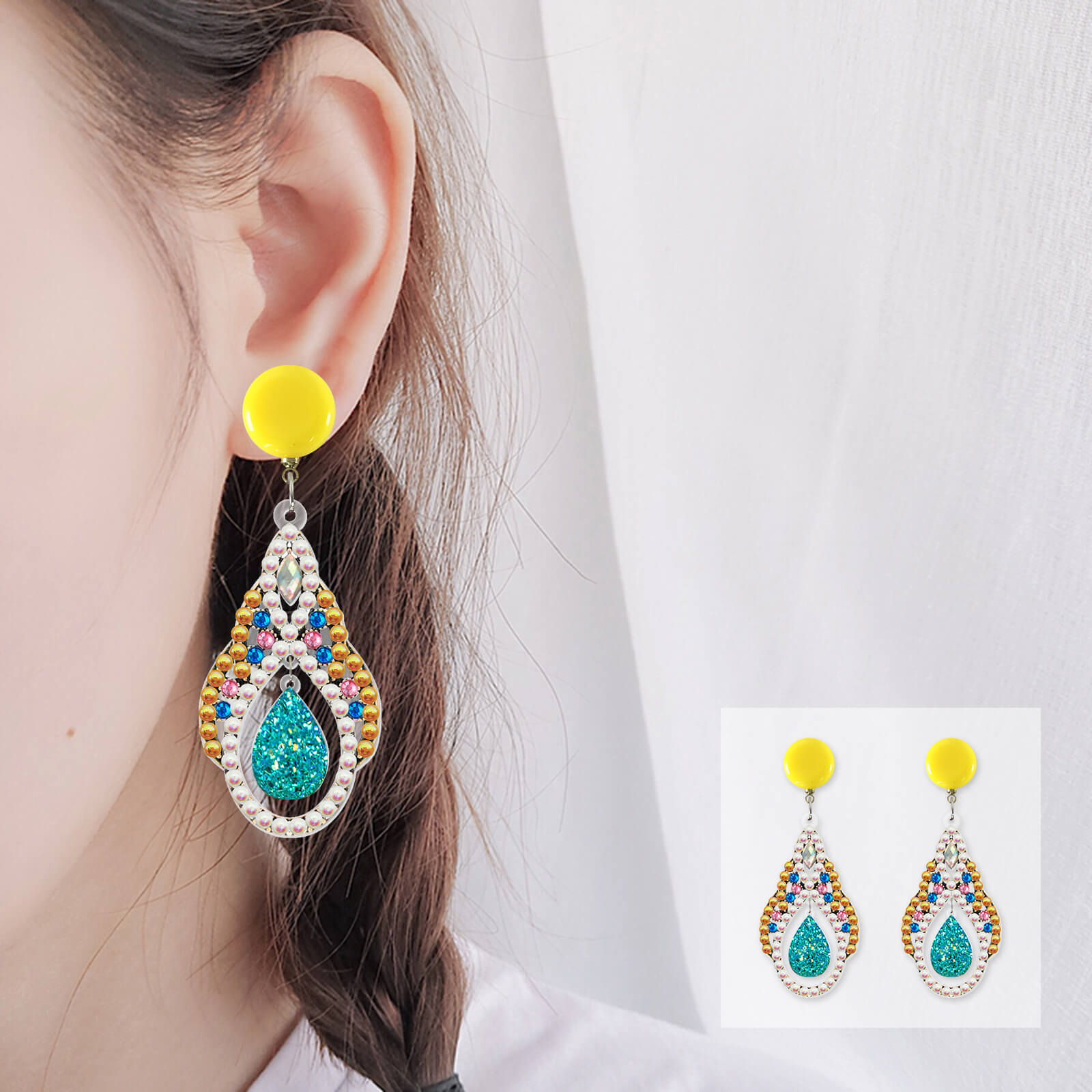 Peacock - DIY Diamond Earrings