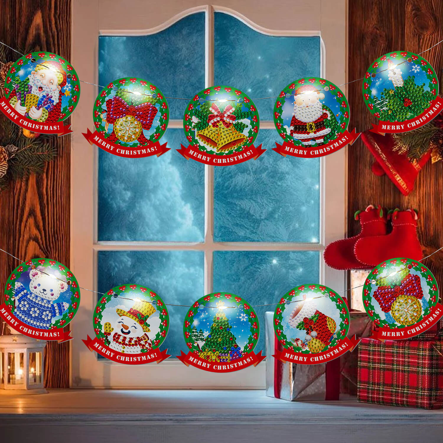 Christmas Round Set - DIY Diamond Painting Hanging Decoration