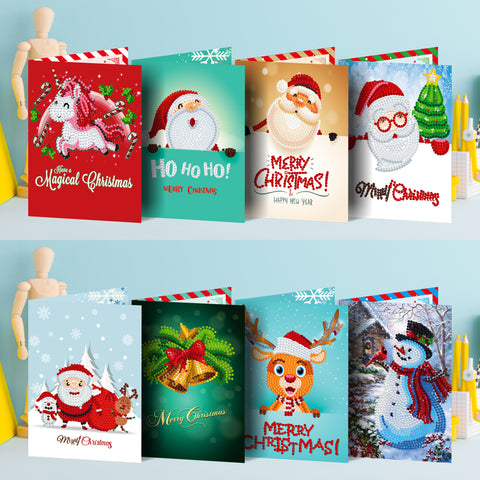 Magical Christmas Cards (8pcs) - DIY Diamond Painting Christmas Cards