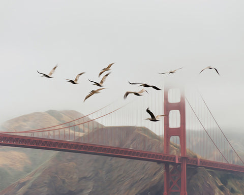 Image of Birds Over the Bridge - DIY Diamond Painting