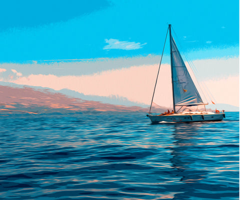 Image of Pastel Sailboat - DIY Diamond Painting