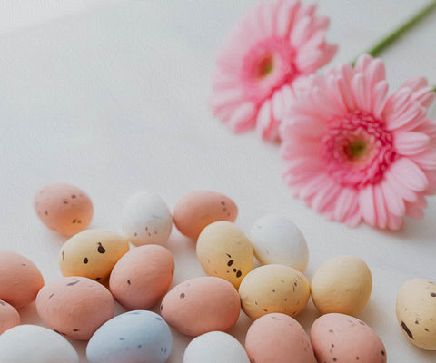Image of Pastel Eggs and Daisy Flower - DIY Diamond Painting