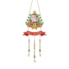 Santa in Christmas Tree - DIY Diamond Painting Hanging Ornament
