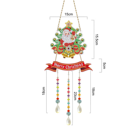 Santa in Christmas Tree - DIY Diamond Painting Hanging Ornament
