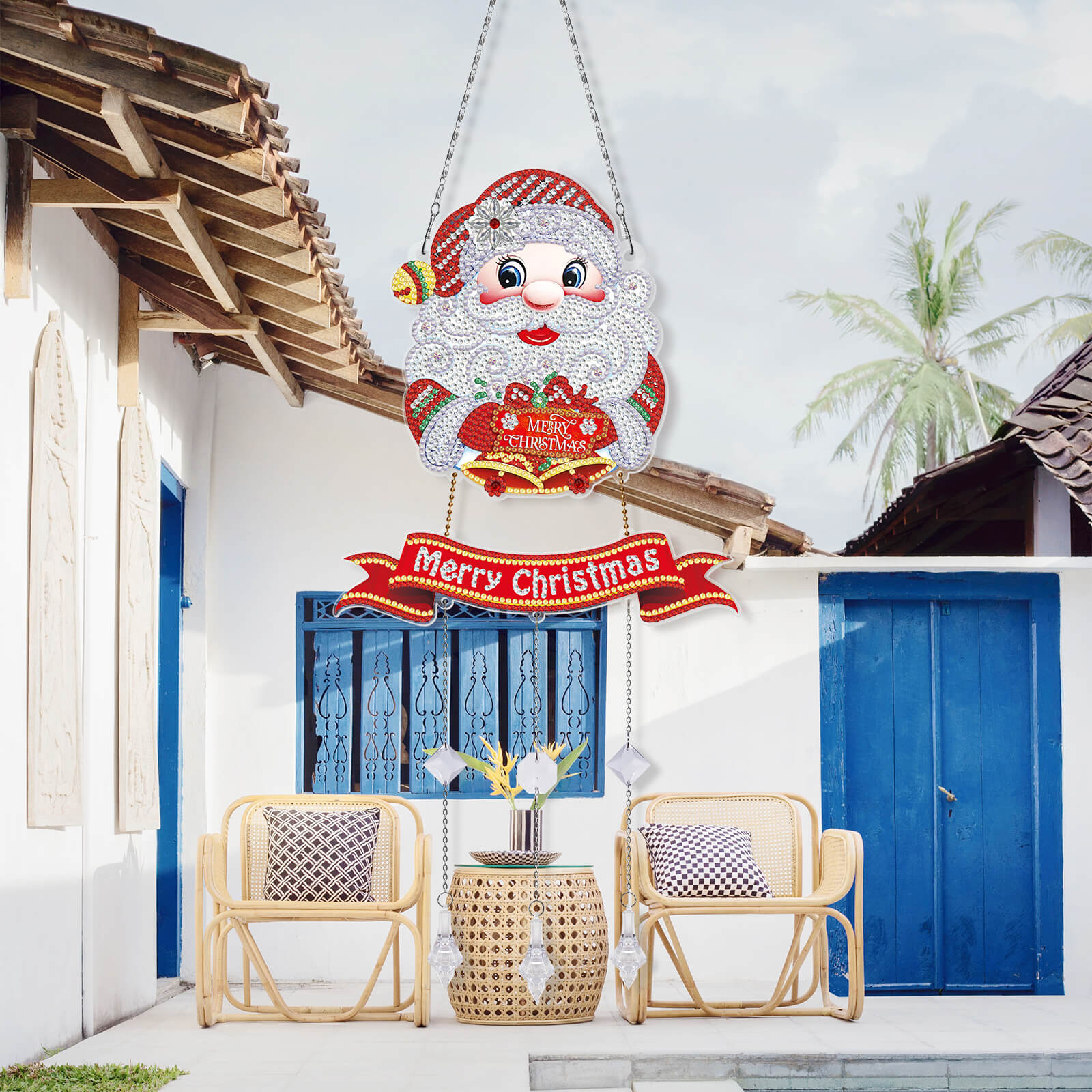 Happy Santa - DIY Diamond Painting Hanging Ornament