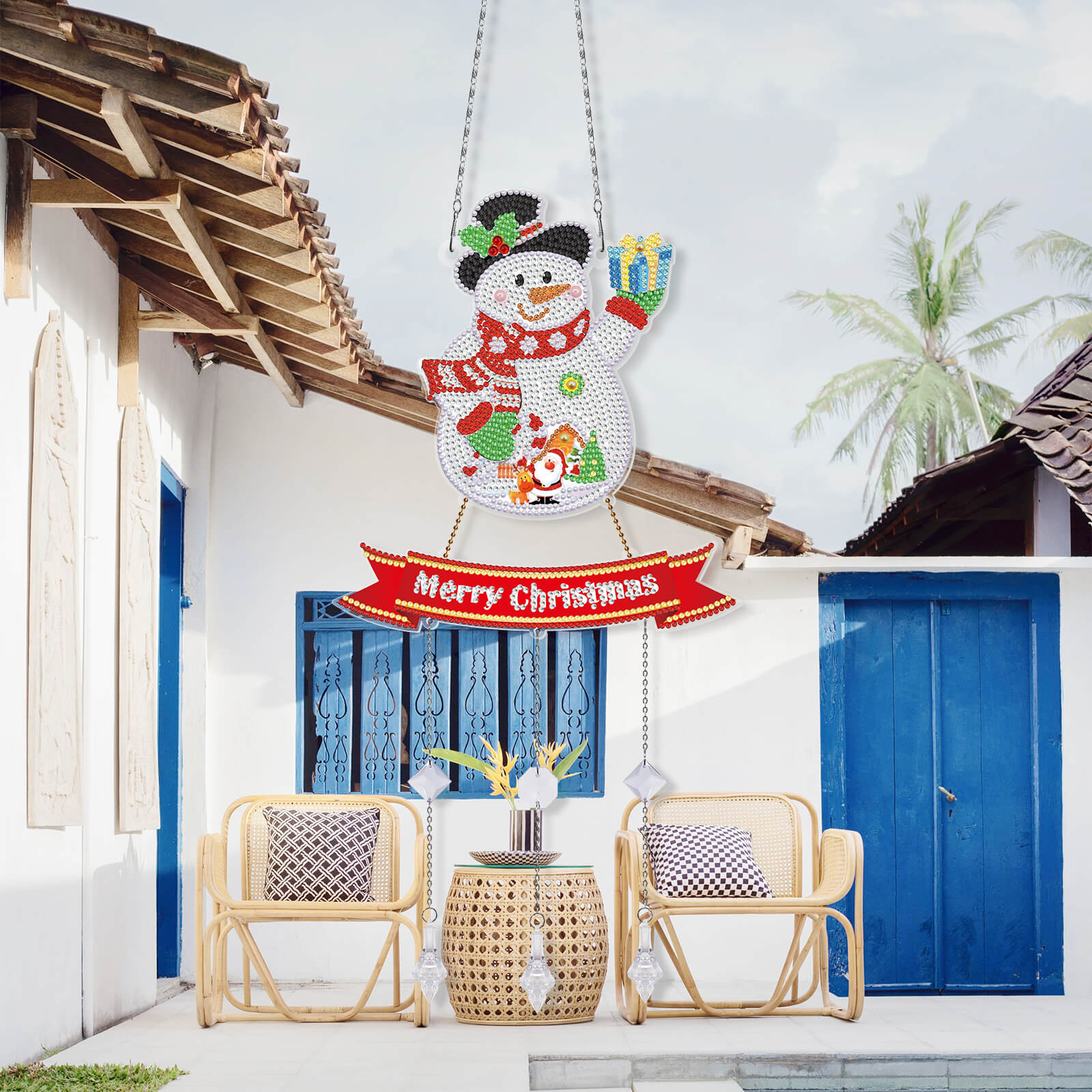 Snowman - DIY Diamond Painting Hanging Ornament