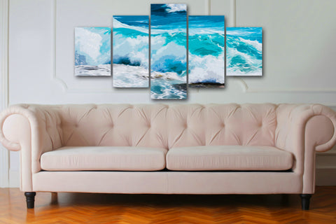 Image of DIY Diamond Painting Sea Waves Multi Panel