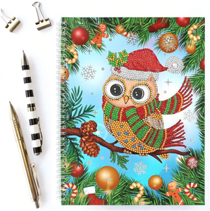 Christmas Owl - DIY A5 Notebook Diamond Painting