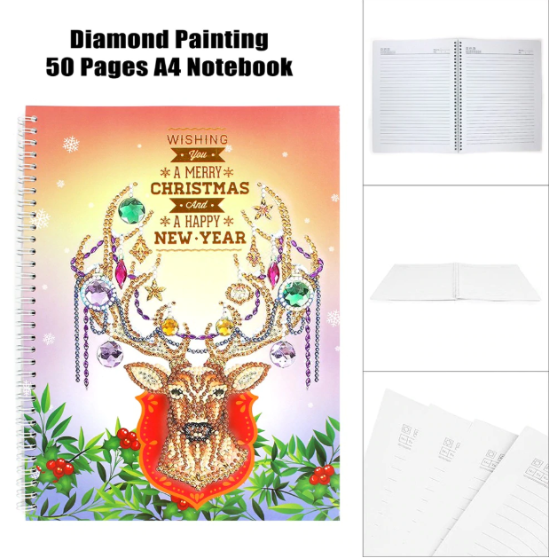 Christmas Deer - DIY A5 Notebook Diamond Painting