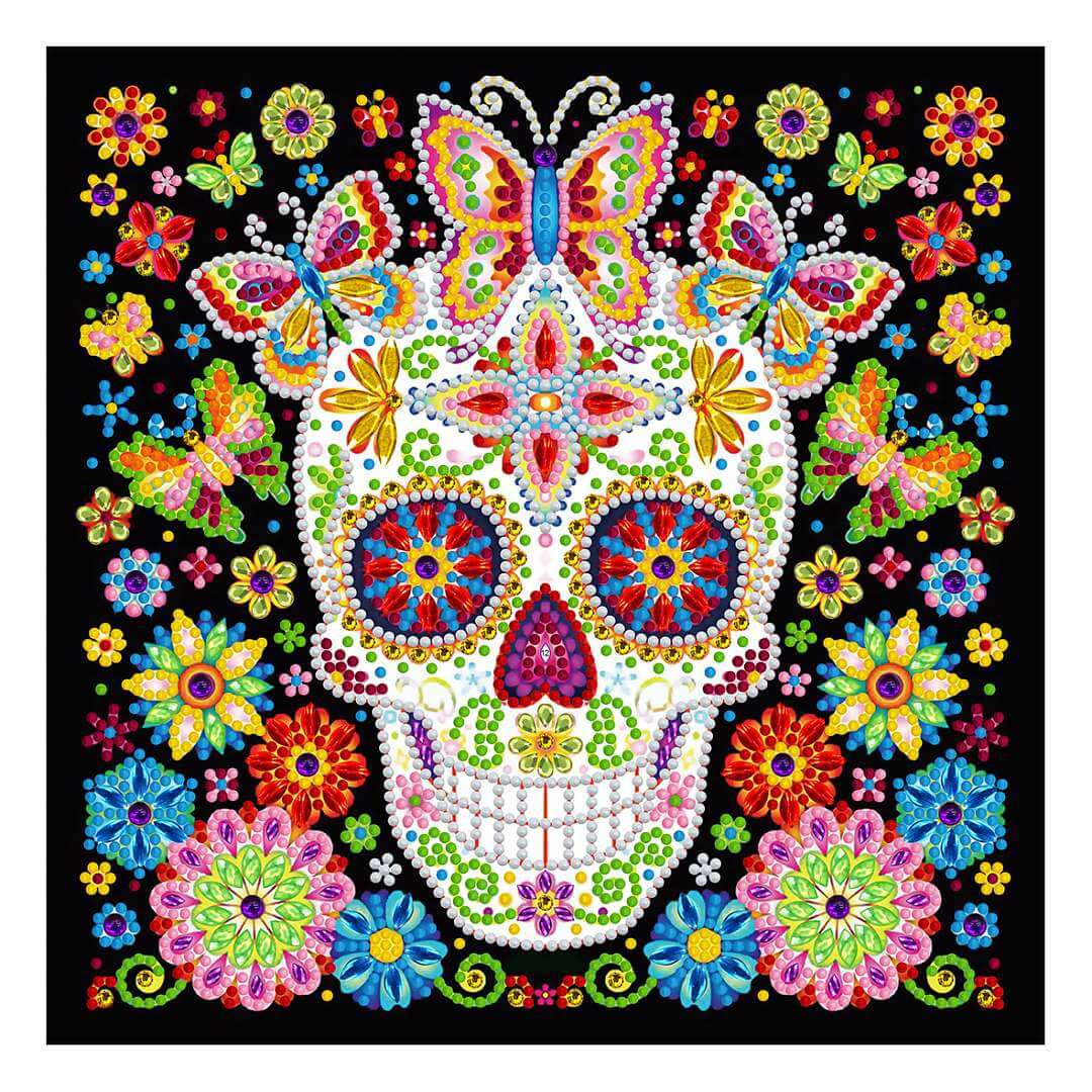 Doodle Skeleton Floral - DIY Diamond Painting Glow in the Dark